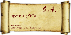 Ogrin Ajád névjegykártya